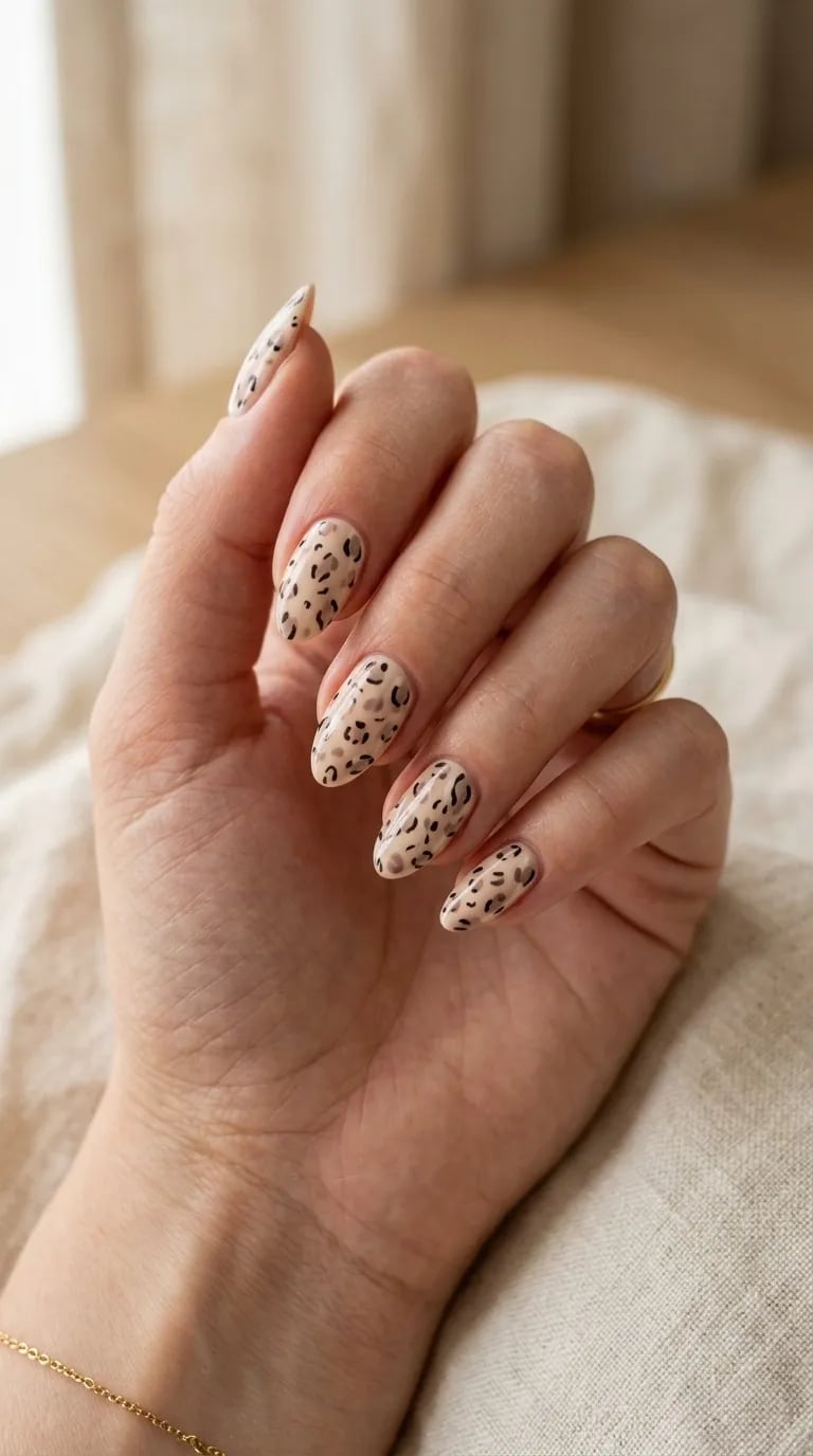 Short Almond Beige and Black Zebra Print Short Almond Beige and Black Zebra Print — Zebra Print Nails